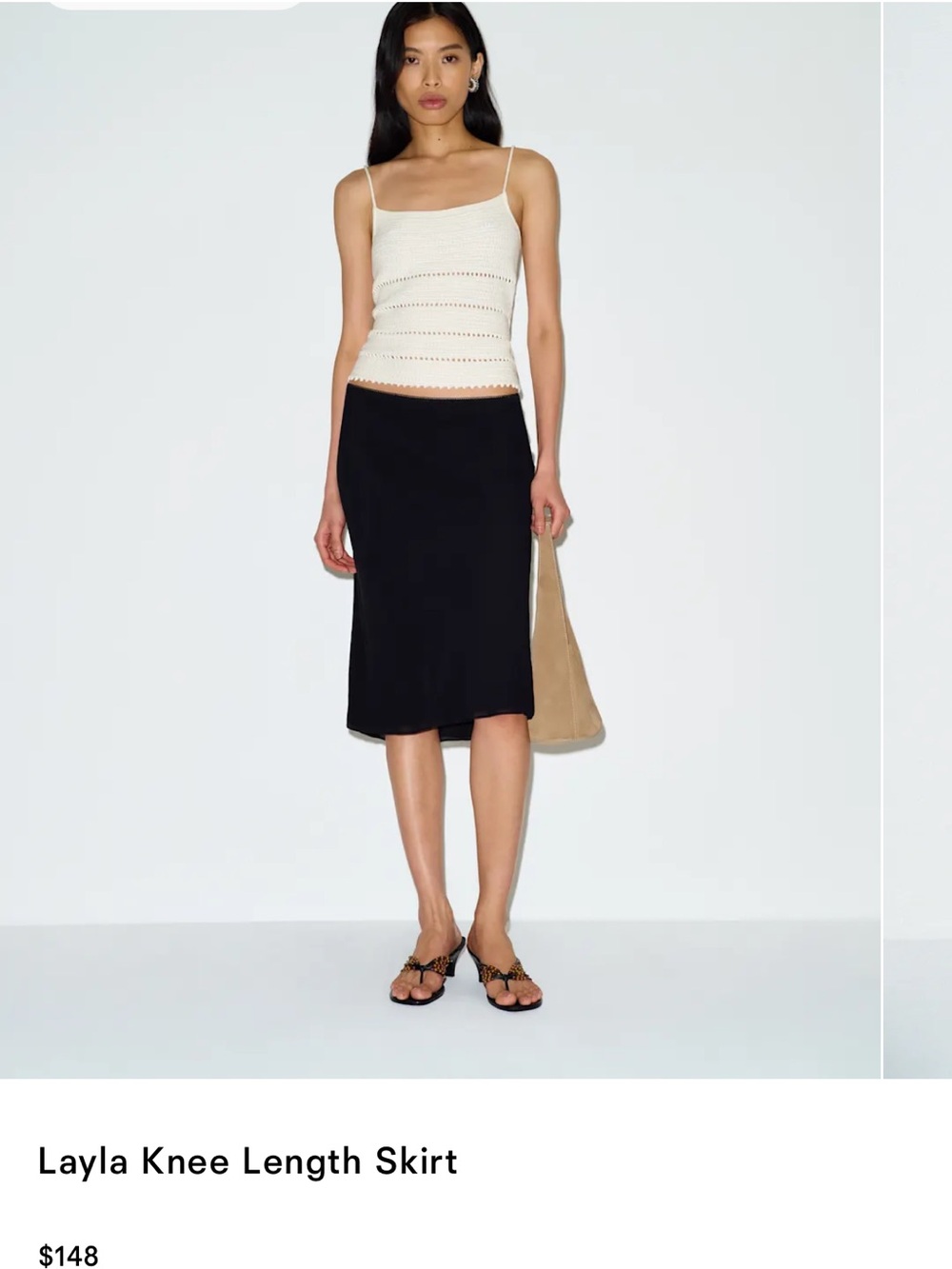 Reformation NWT Layla Midi Skirt — Black